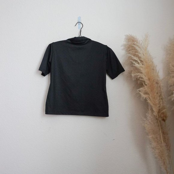 Vintage geometric print front zip polo tshirt - Picture 6 of 6